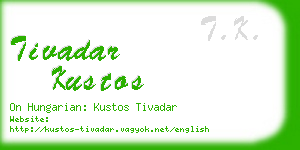 tivadar kustos business card